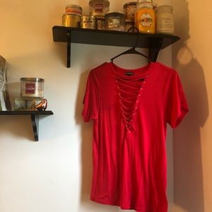 Red Detailed Relax T-Shirt